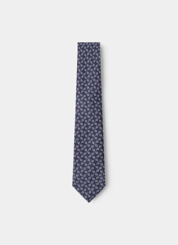 Natte Circle Dot Silk Linen Tie