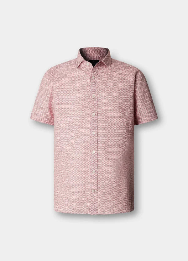 Tailored Fit Print Short Sleeve Shirt