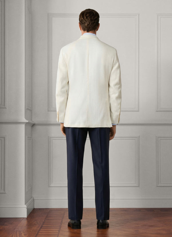 Linen-Cotton Herringbone Blazer