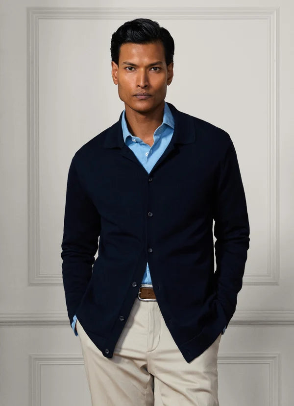 Cotton-Silk Knitted Overshirt - Woven In Italy