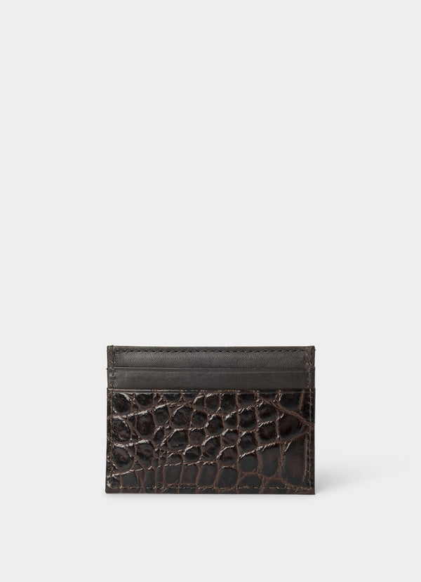 Leather Croc Stamped Cardholder