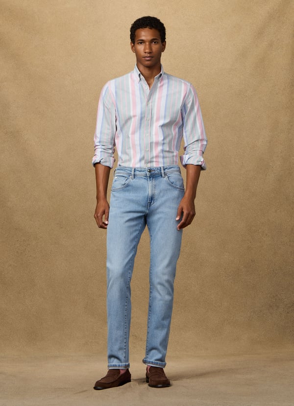 Branded Light Wash Denim