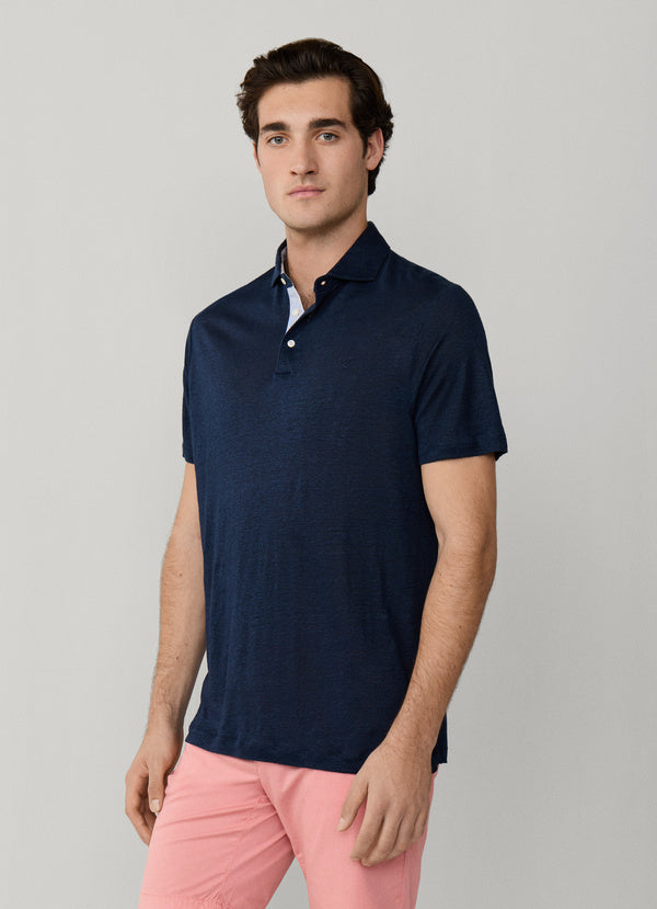 Classic Fit Short Sleeve Linen Polo