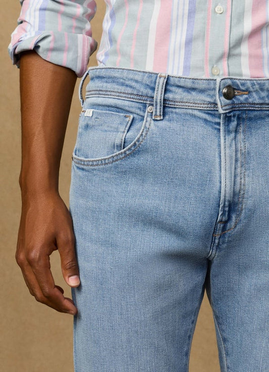Branded Light Wash Denim