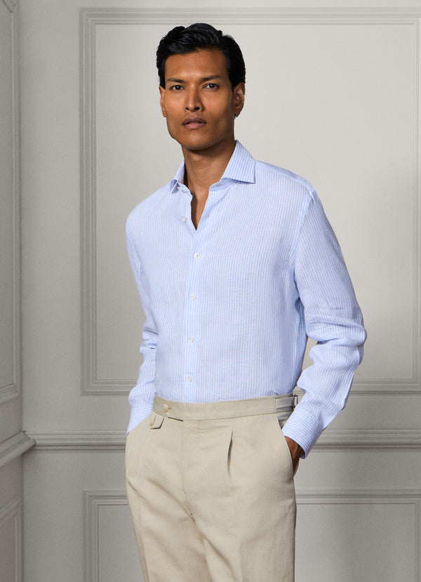 Tailored Fit Striped Linen Shirt
