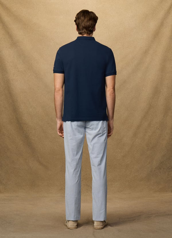 Classic Fit Short Sleeve Striped Trim Polo