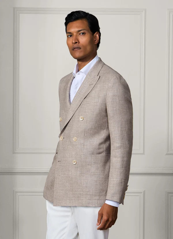 Wool-Linen Glencheck Blazer
