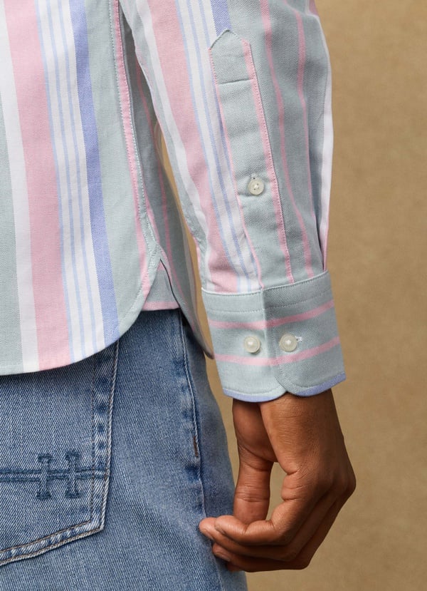Tailored Fit Multi Stripe Oxford Shirt