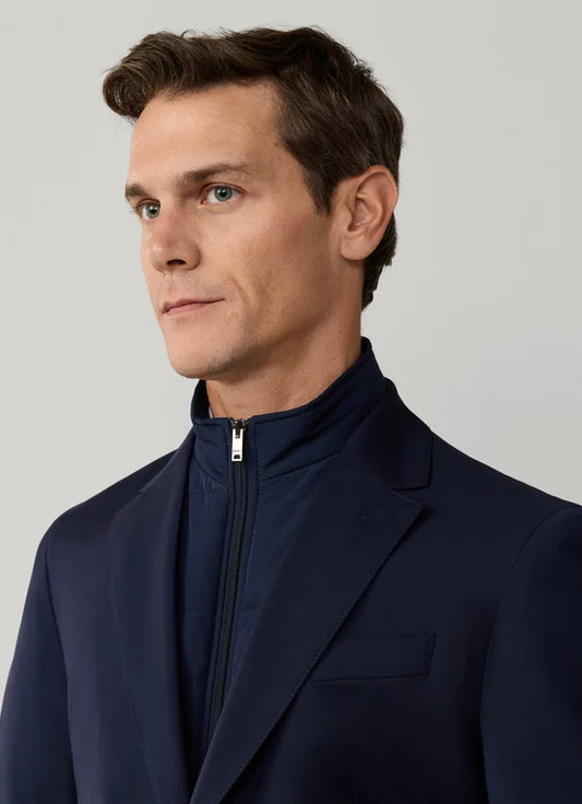Tropical Wool Travel Blazer With Bib