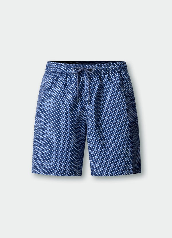 Geo Block Print Swim Trunk