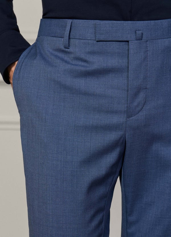 Classic Fit Sanderson Tropical Wool Trousers