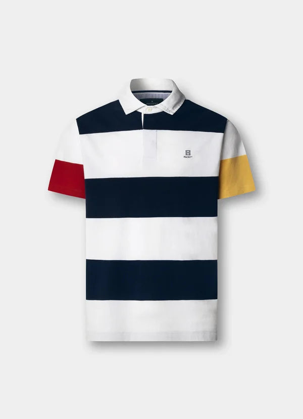 Classic Fit Short Sleeve Stripe Rugby Shirt