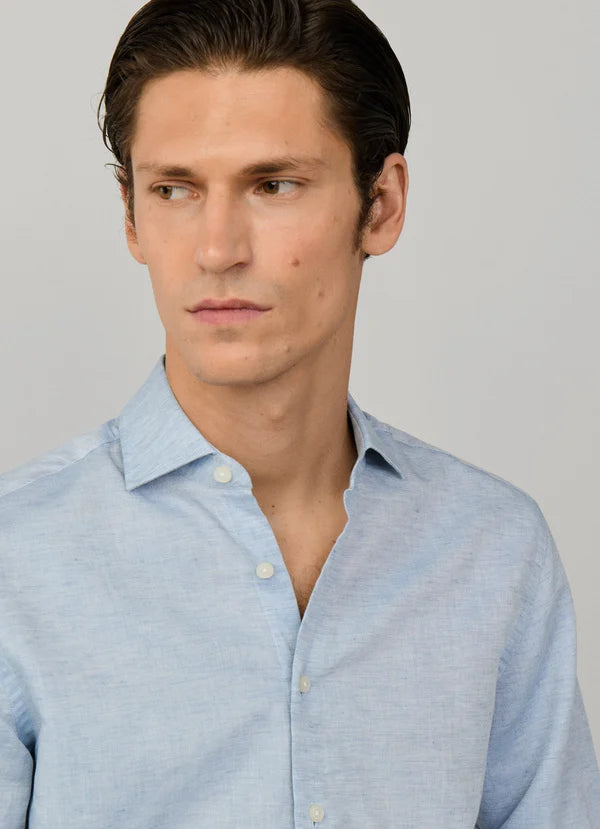 Tailored Fit Cotton-Linen Shirt