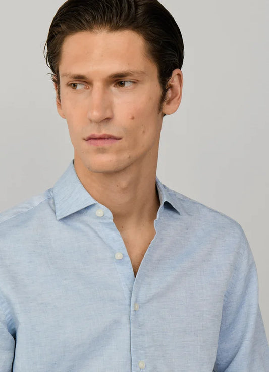 Tailored Fit Cotton-Linen Shirt