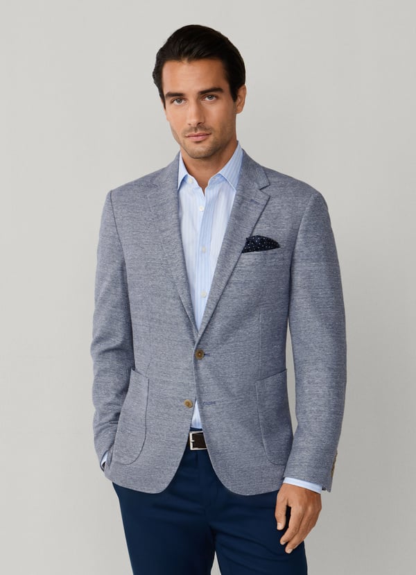 Cotton-Linen Textured Jersey Blazer