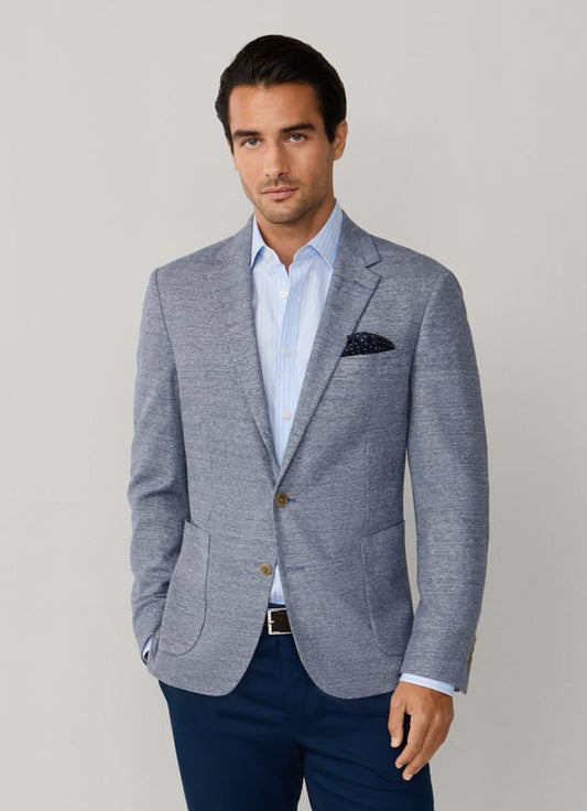 Cotton-Linen Textured Jersey Blazer