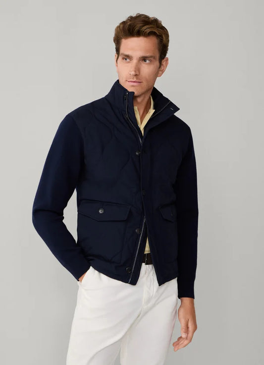 Merino Wool Hybrid Full-Zip Cardigan