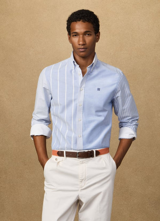 Classic Fit Patchwork Oxford Shirt