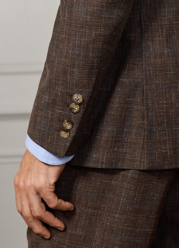Wool-Silk Prince Of Wales Suit - Woven In Italy