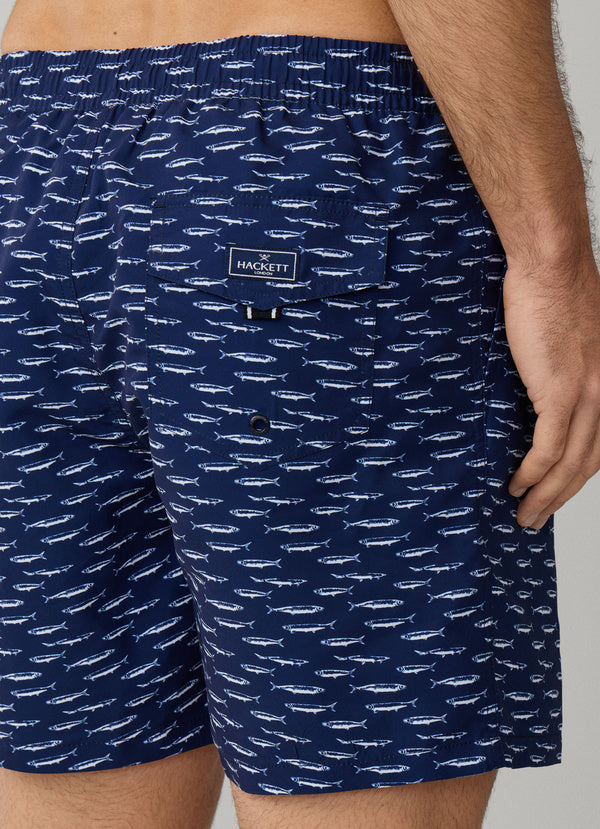 Sardine Print Swim Trunk