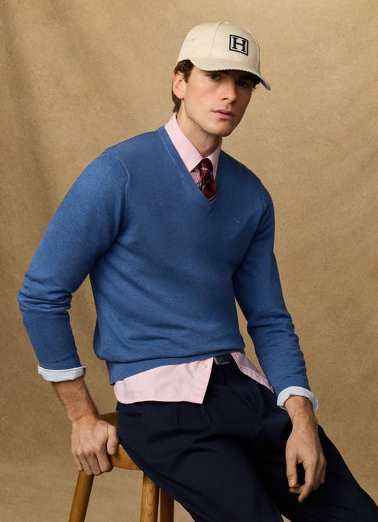 Cotton V-Neck Jumper