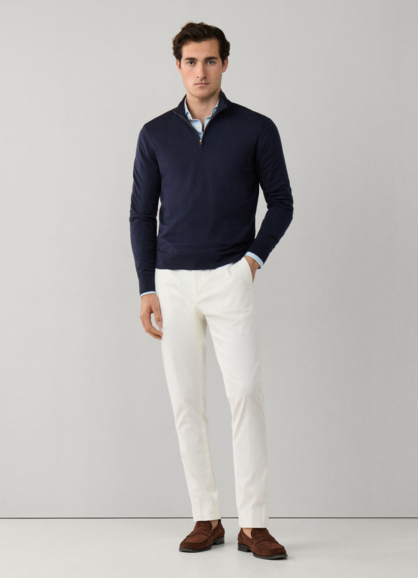 Cotton-Cashmere Quarter Zip Jumper