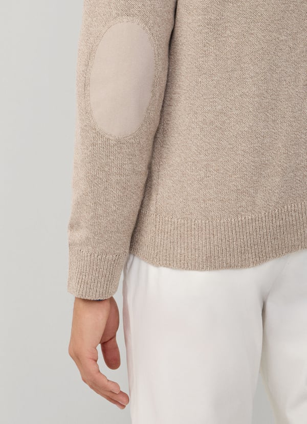 Cotton-Cashmere Mouline Quarter-Zip Jumper