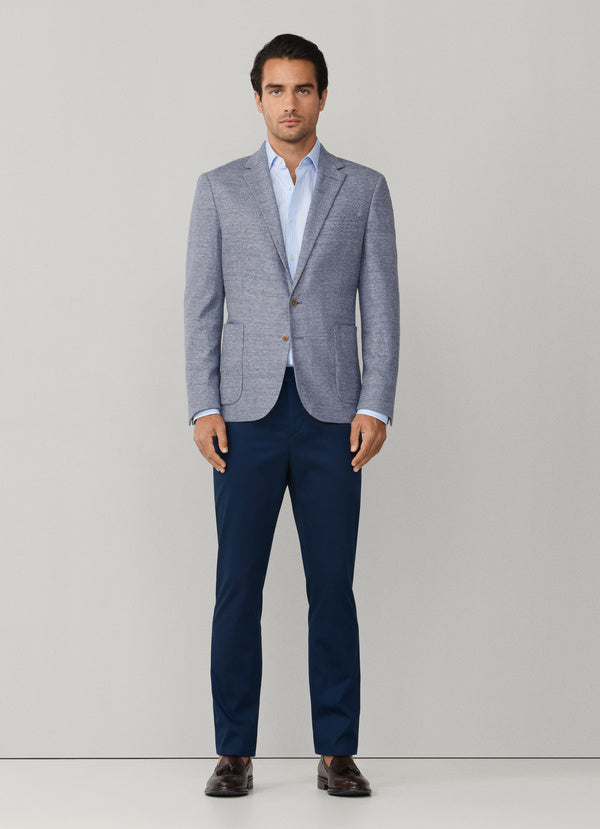 Cotton-Linen Textured Jersey Blazer