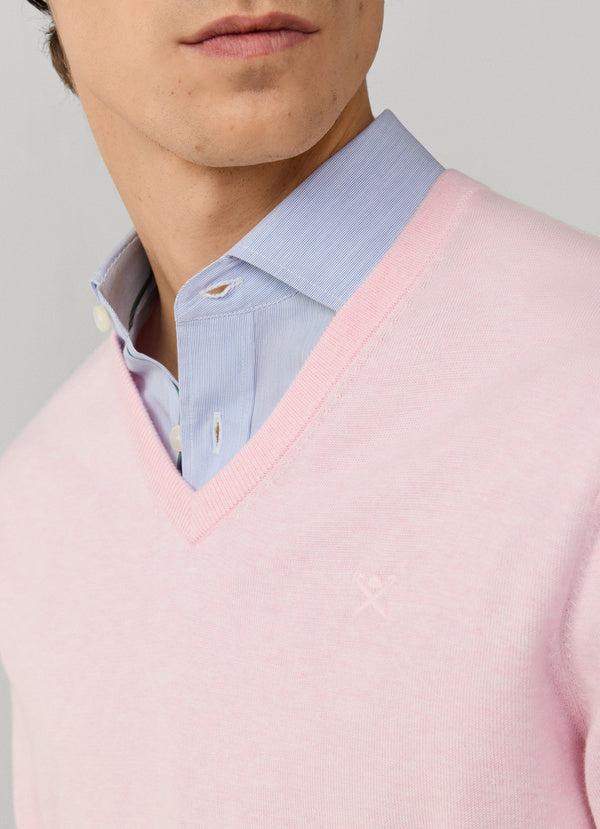 Cotton-Silk V-Neck Jumper