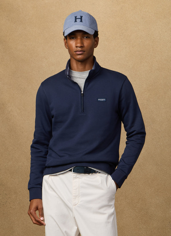 Branded Badge Quarter Zip Sweat