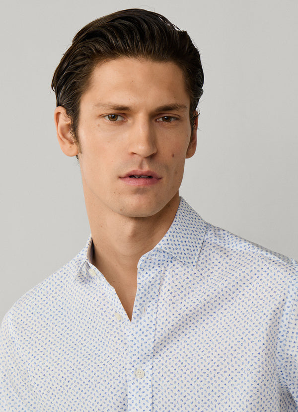 Tailored Fit Mini Floral Print Shirt
