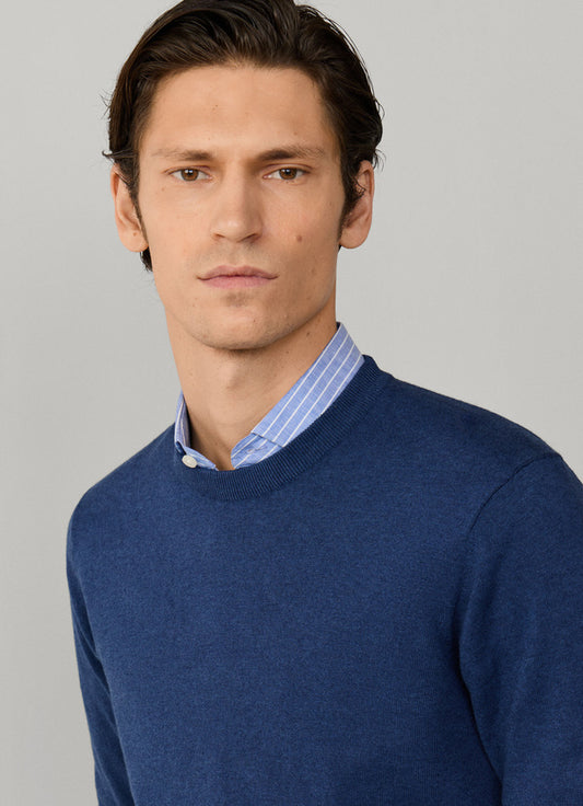Cotton-Linen Knitted Crew-Neck Jumper