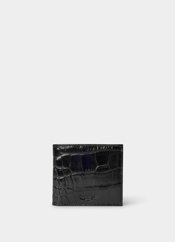 Leather Croc Stamped Billfold Wallet
